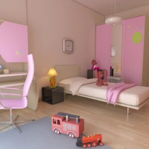 A Pink and White Themed Bedroom for Children